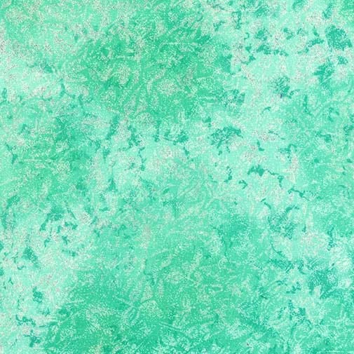 Fairy Frost Oasis Green Pearlized Metallic Glitter Michael Miller Cotton Fabric MM CM0376-OASI