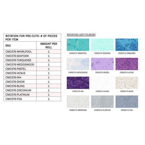 Fairy Frost Icy Pearlized Metallic Fat Quarter Bundle 18"x21" 12pcs Michael Miller Cotton Fabric MM-FQ0293