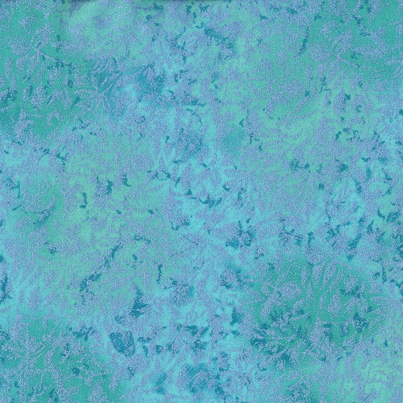 Fairy Frost Mermaid Blue Pearlized Metallic Michael Miller Cotton Fabric