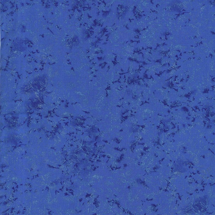 Fairy Frost Cobalt Blue Pearlized Metallic Glitter Michael Miller Cotton Fabric