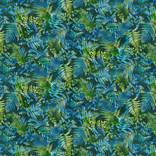 Fairytale Forest Fern Forest Green Color Principle Henry Glass Cotton Fabric