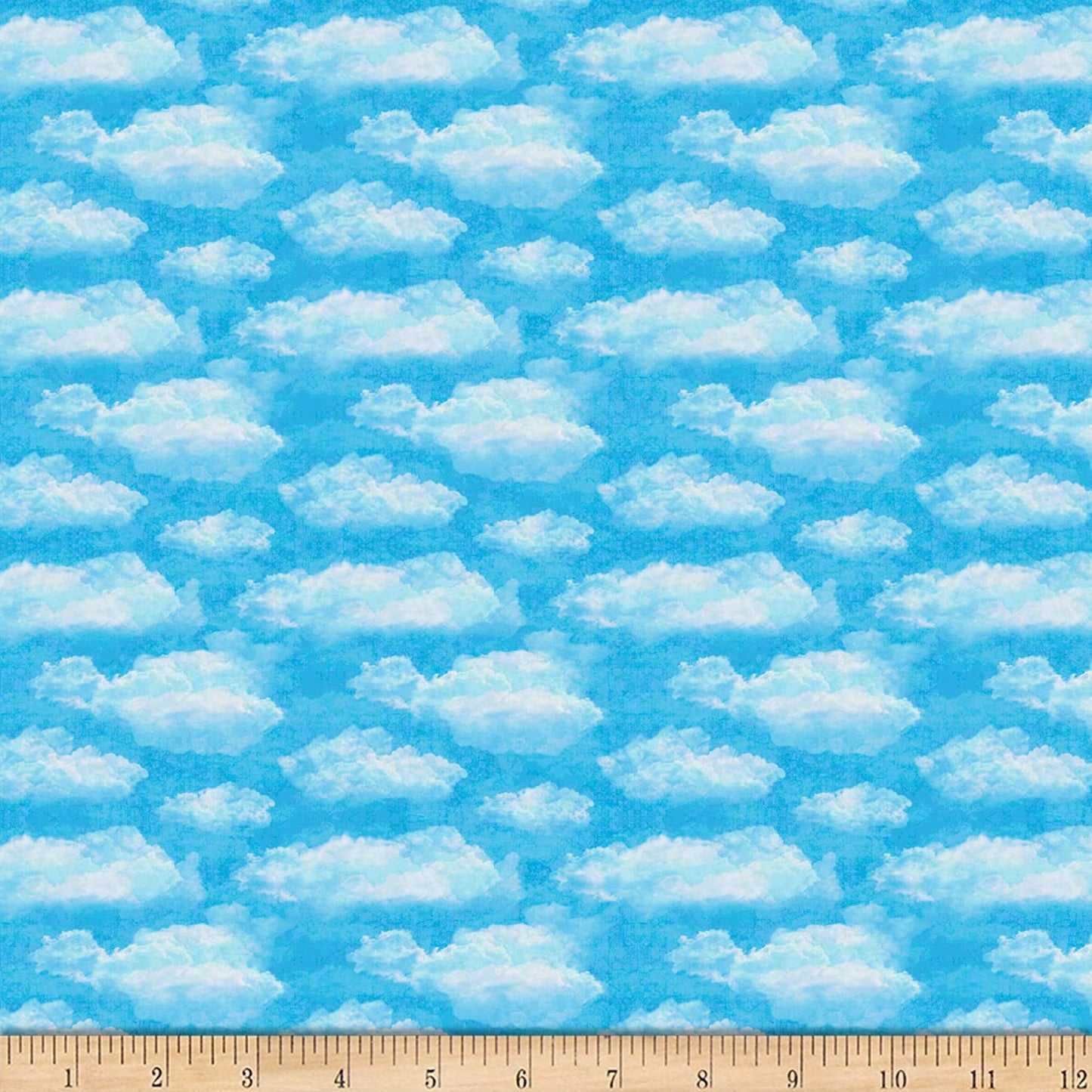Faith Clouds Aqua Quilting Treasures Cotton Fabric