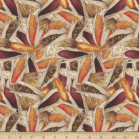 Fall Delight Pumpkins tubs & Sunflowers vases Black Elizabeth Medley Blank Quilting Cotton Fabric BQ-1526-99