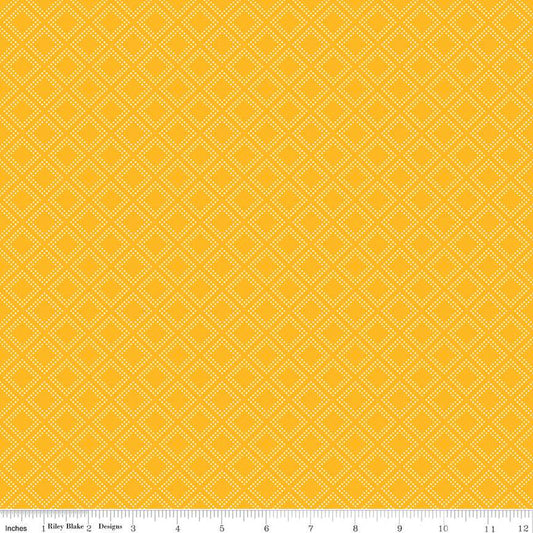 Fall's in Town Grid Gold Sandy Gervais Riley Blake Designs Cotton Fabric