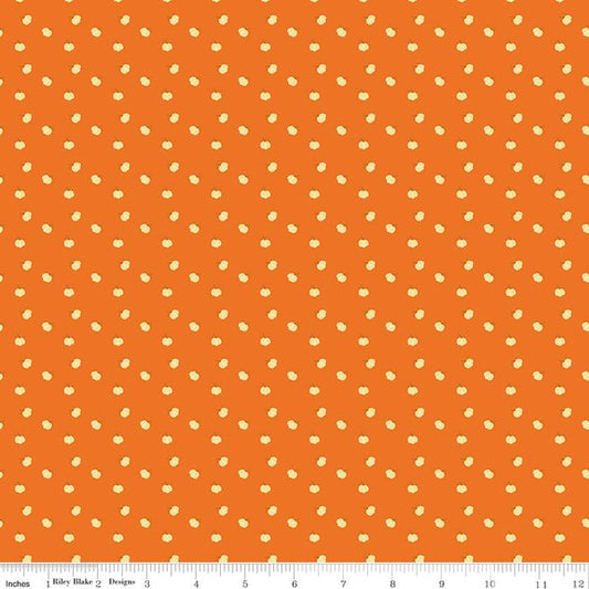 Fall's in Town Pumpkins Orange Sandy Gervais Riley Blake Designs Cotton Fabric RB-C13518-Orange