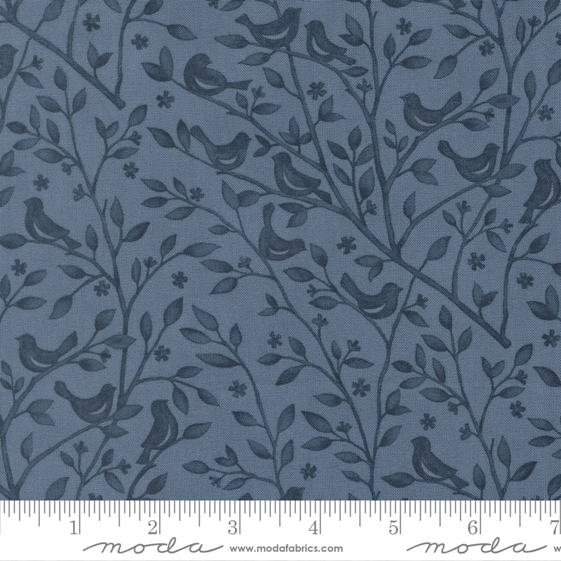 Family Tree Birds Branches Monotone Dusk Deb Strain Moda Fabrics Cotton Fabric MD-56161-16 | US Fabric Shop