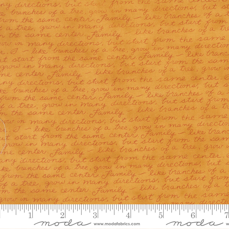 Family Tree Family Quote Golden Deb Strain Moda Fabrics Cotton Fabric MD-56165-12