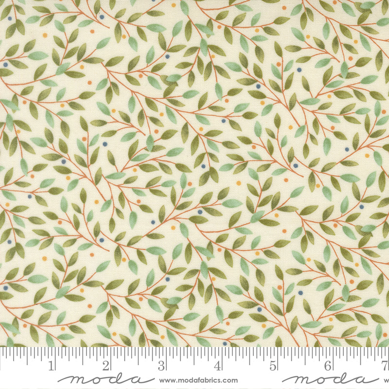 Family Tree Leaves Branches Warm White Deb Strain Moda Fabrics Cotton Fabric MD-56162-11 | US Fabric Shop