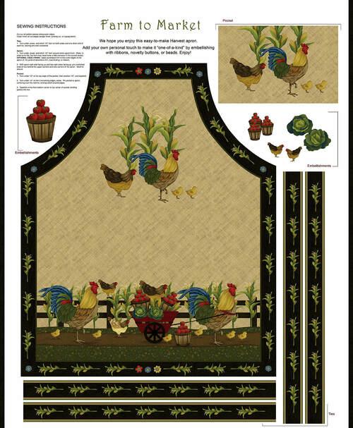 Farm to Market Apron Panel 36" Cream Jan Mott of Prane Design Henry Glass Cotton Fabric