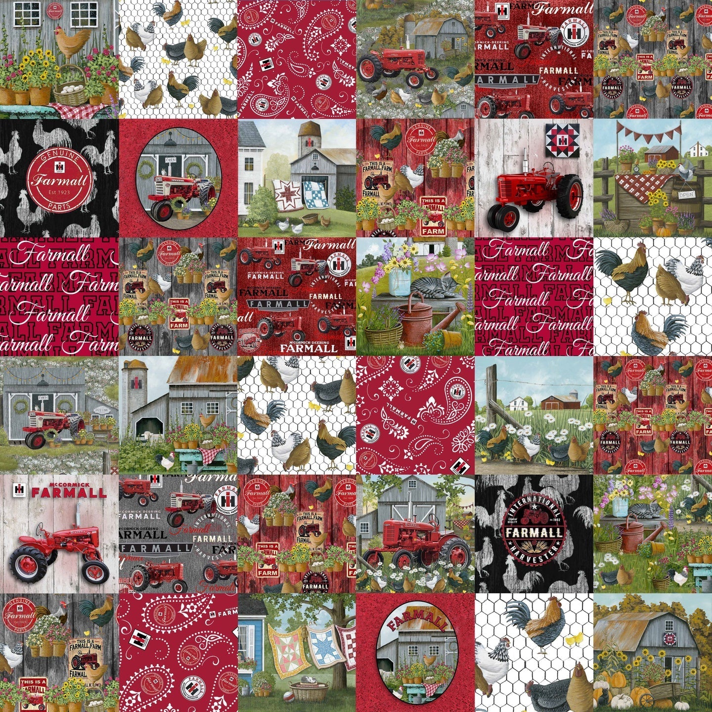 Farmall Cheater Quilt Allover 60" Sykel Enterprises Cotton Fabric SYK-1363F