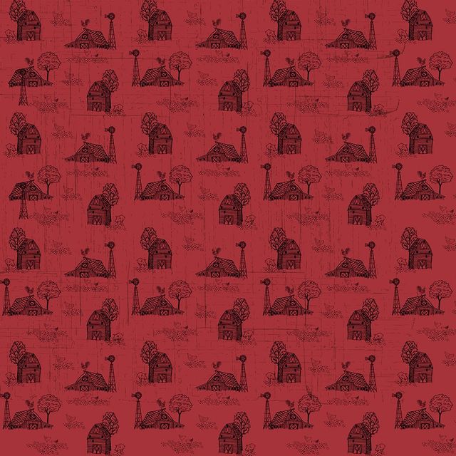 Farmall Toile Red Print Concepts Cotton Fabric