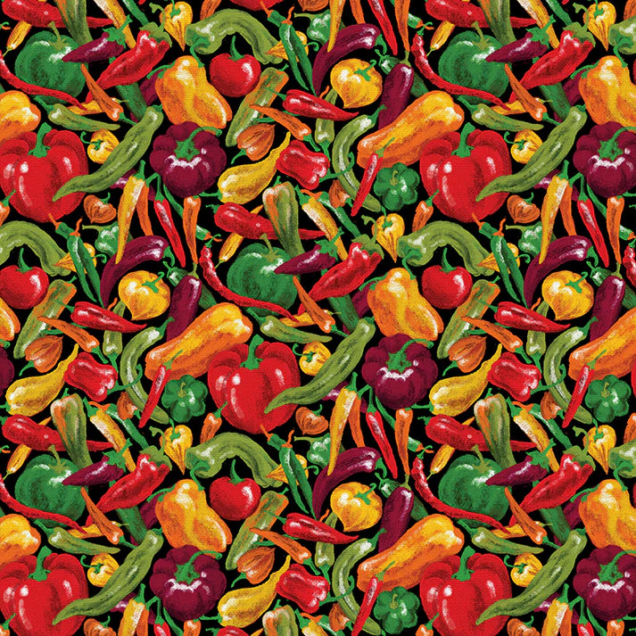 Farmer John's Garden Party Peppers Multi Paintbrush Studio Cotton Fabric PBS-120-13171