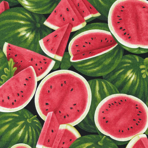 Farmer John's Garden Party Watermelon Multi Paintbrush Studio Cotton Fabric PBS-120-13311
