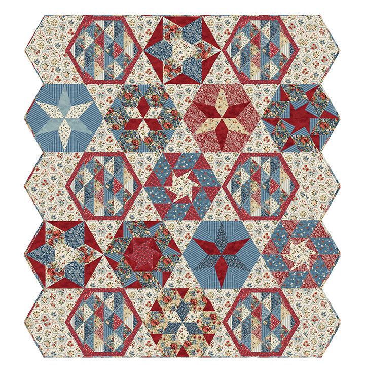 Farmhouse Sampler Digital Quilt Top 64.5"x69.75" Northcott NC-DQ3553