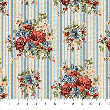 Farmhouse Sampler Floral Bouquet Cream Multi Deborah Edwards Northcott Cotton Fabric NC-DP28600-11