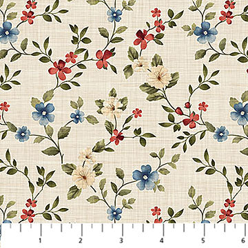 Farmhouse Sampler Floral Trail Cream Multi Deborah Edwards Northcott Cotton Fabric NC-28604-11