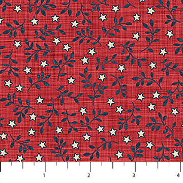 Farmhouse Sampler Star Blender Red Deborah Edwards Northcott Cotton Fabric NC-28608-24
