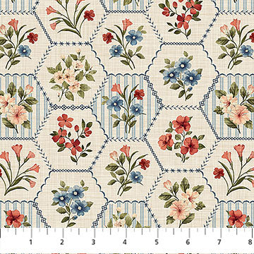 Farmhouse Sampler Cream Multi Deborah Edwards Northcott Cotton Fabric NC-DP28603-11