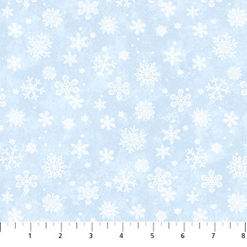 Father Christmas Winter Snowflakes Light Blue Liz Goodrick-Dillon Northcott Cotton Fabric