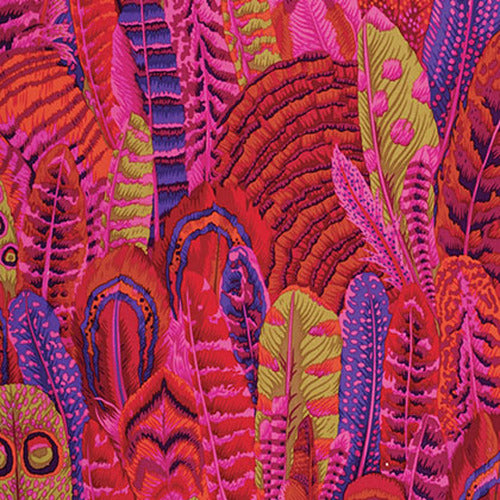 Feathers Red Philip Jacobs Classics Kaffe Fassett Collective Free Spirit Cotton Fabric  FS PWPJ055.REDXX