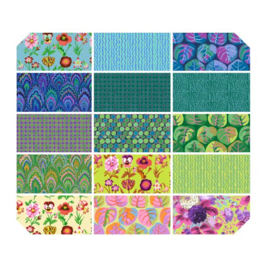February 2025 Cool 5" Squares 42 pcs Kaffe Fassett Collective Free Spirit Cotton Fabric FS-FB6CPGP.COOLFEB25