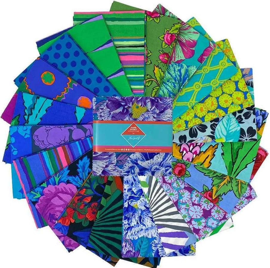 February 2026 Cool 5" Squares 42 pcs Kaffe Fassett Collective Free Spirit Cotton Fabric FS-FB6CPGP.FEB26COOL