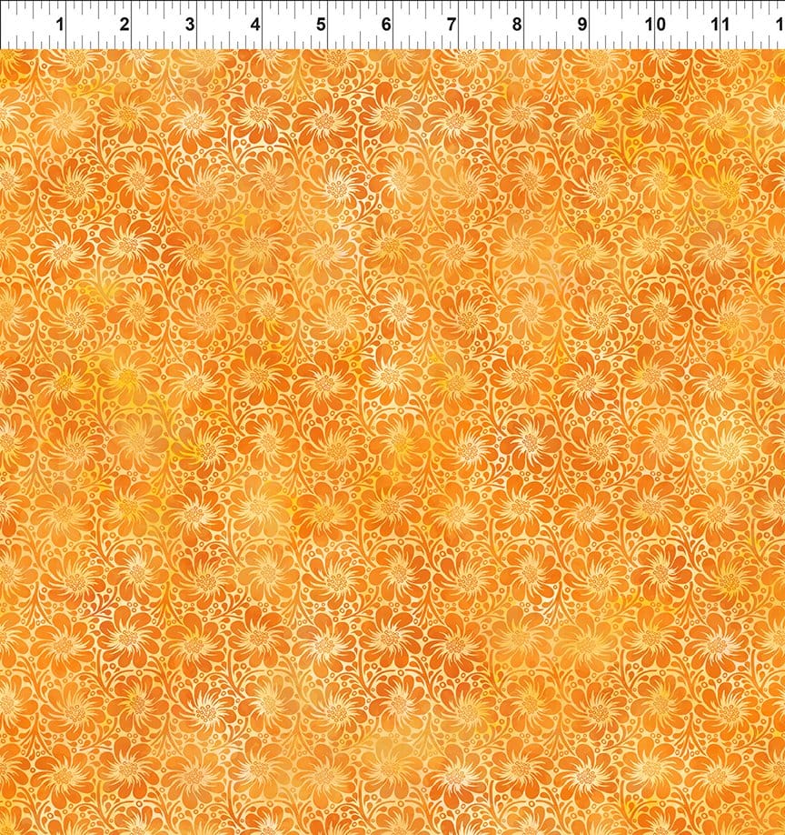 Felicity Flower Field Orange In the Beginning Fabrics Cotton Fabric ITB-6FEL-1 | US Fabric Shop