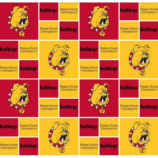 Ferris State Bulldogs NCAA College Box Sykel Cotton Fabric SYK-FER-020