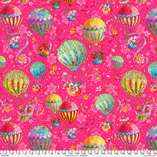 Festival Balloons Pink Odile Bailloeul Free Spirit Cotton 60s Fabric FS-PWOB111.PINK
