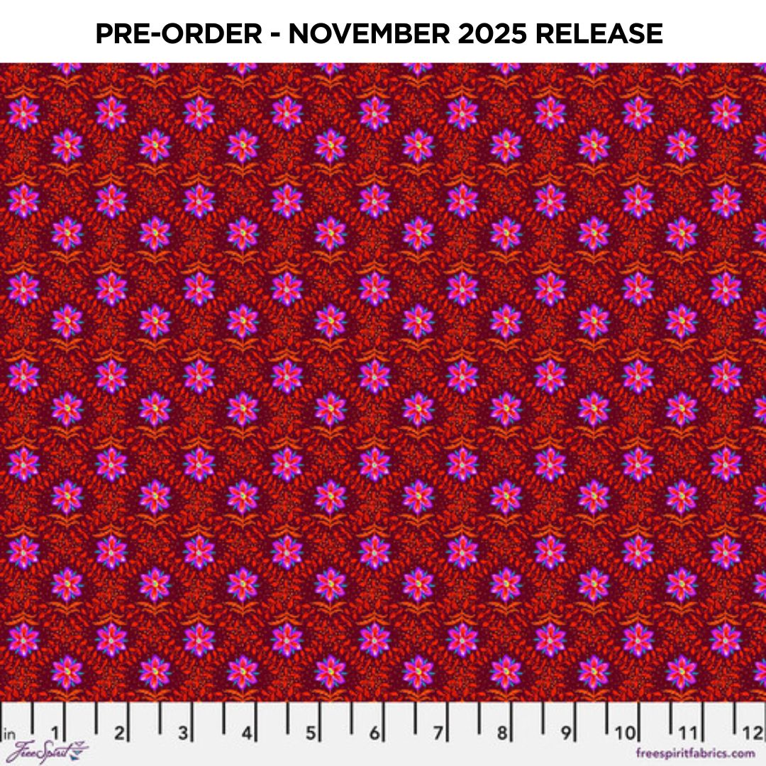 PRE-ORDER | NOV 2025 | Festival Diamonds Red Odile Bailloeul Free Spirit Cotton 60s Fabric FS-PWOB122.RED