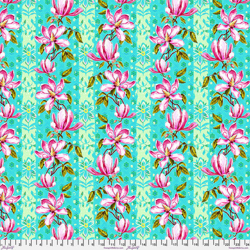Festival Magnolias Blue Odile Bailloeul Free Spirit Cotton 60s Fabric FS-PWOB119.BLUE