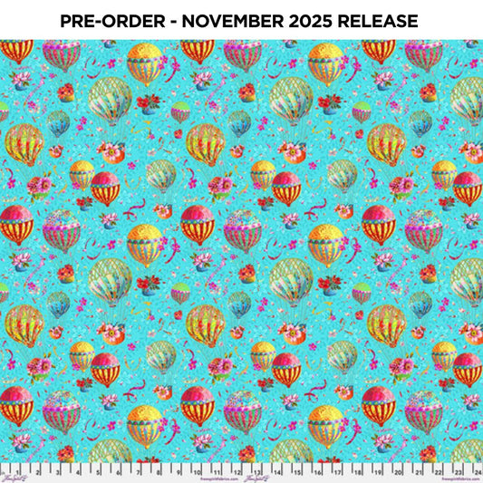 PRE-ORDER | NOV 2025 | Festival SM Balloons Blue Odile Bailloeul Free Spirit Cotton 60s Fabric FS-PWOB112.BLUE