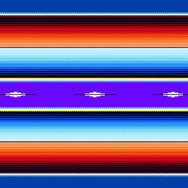 Fiesta Royal Blue Serape Stripe Elizabeth Studio Cotton Fabric ES-545 Royal