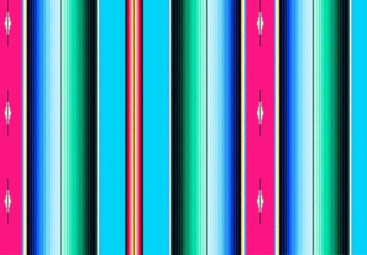 Fiesta Serape Stripe Blue Elizabeth Studio Cotton Fabric