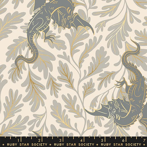 Fireglow Dragon Lair Oyster Cream Grey Sarah Watts Ruby Star Society Moda Fabrics Cotton Fabric MD-RS2132-11M | US Fabric Shop