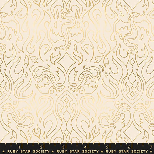 Fireglow Scribe Metallic Shell Cream Sarah Watts Ruby Star Society Moda Fabrics Cotton Fabric MD-RS2137-11M | US Fabric Shop