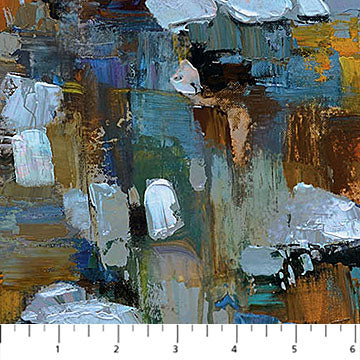 First Snow Bold Strokes Dark Blue losif Derecichei Northcott Cotton Fabric NC-DP28095-46