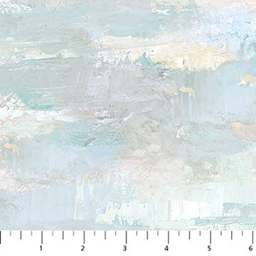 First Snow Brush Strokes Pale Blue losif Derecichei Northcott Cotton Fabric NC-DP28096-40