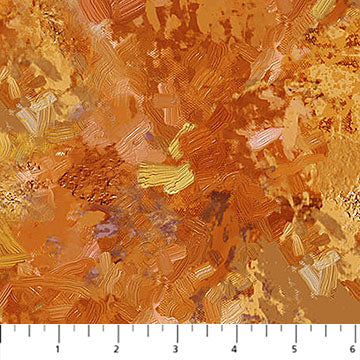First Snow Brush Texture Orange losif Derecichei Northcott Cotton Fabric NC-DP28098-54
