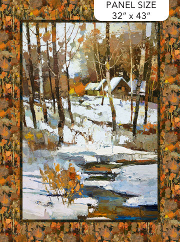 First Snow Panel 32" White Multi losif Derecichei Northcott Cotton Fabric NC-DP28090-10