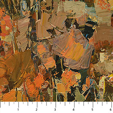 First Snow Rust Trees Multi losif Derecichei Northcott Cotton Fabric NC-DP28094-37