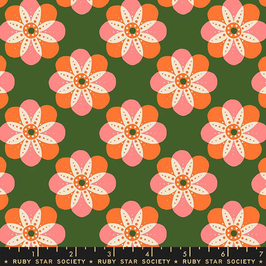Floradora Cherry Blossom Geometric Flower Mandala Sarah Green Jen Hewett of Ruby Star Moda Cotton Fabric