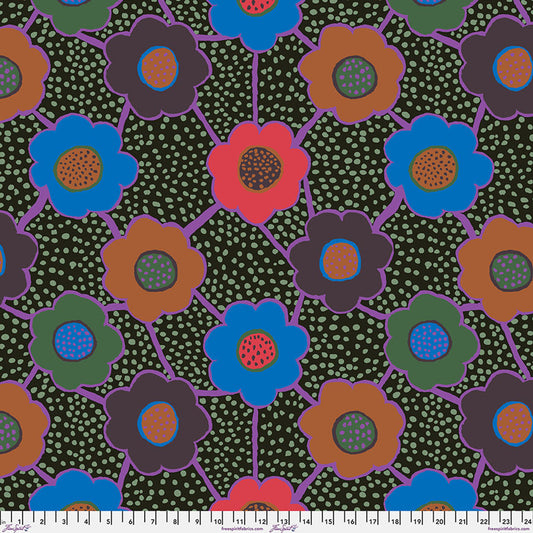 Floral Connections Dark Brandon Mably August 2025 Kaffe Fassett Collective Free Spirit Cotton Fabric FS-PWBM099.DARK