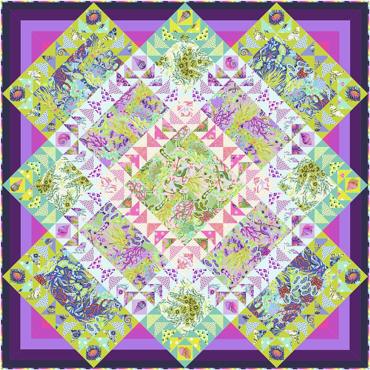 Floral Reef Coastal Currents Quilt - FREE PATTERN