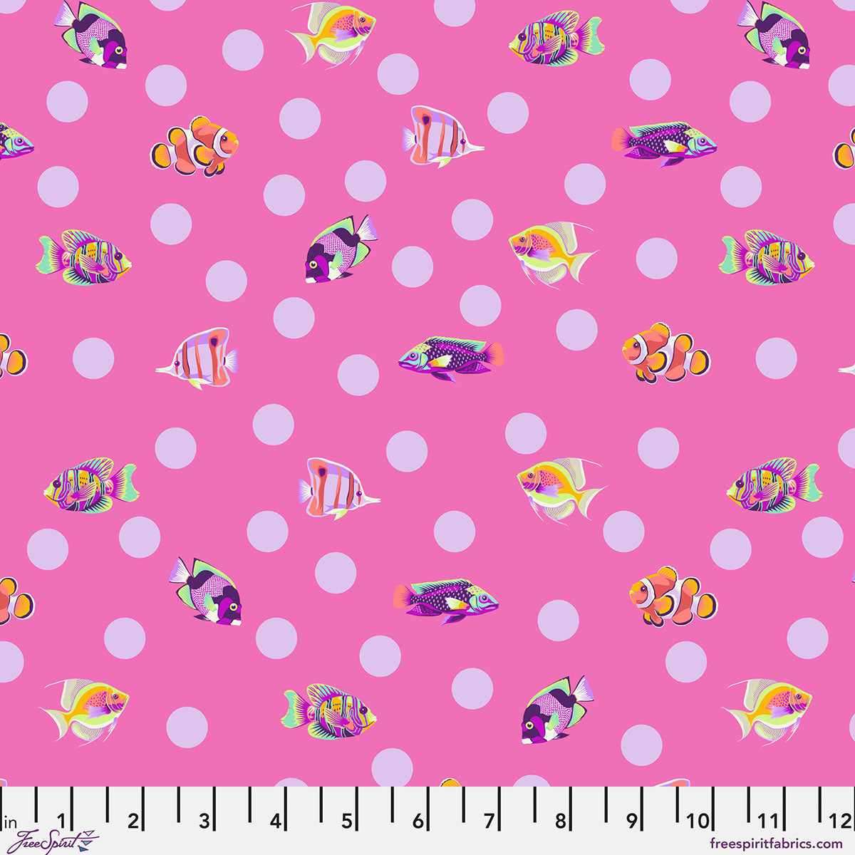 Floral Reef School Crossing Delphine Tula Pink Free Spirit Cotton Fabric FS-PWTP268.DELPHINE
