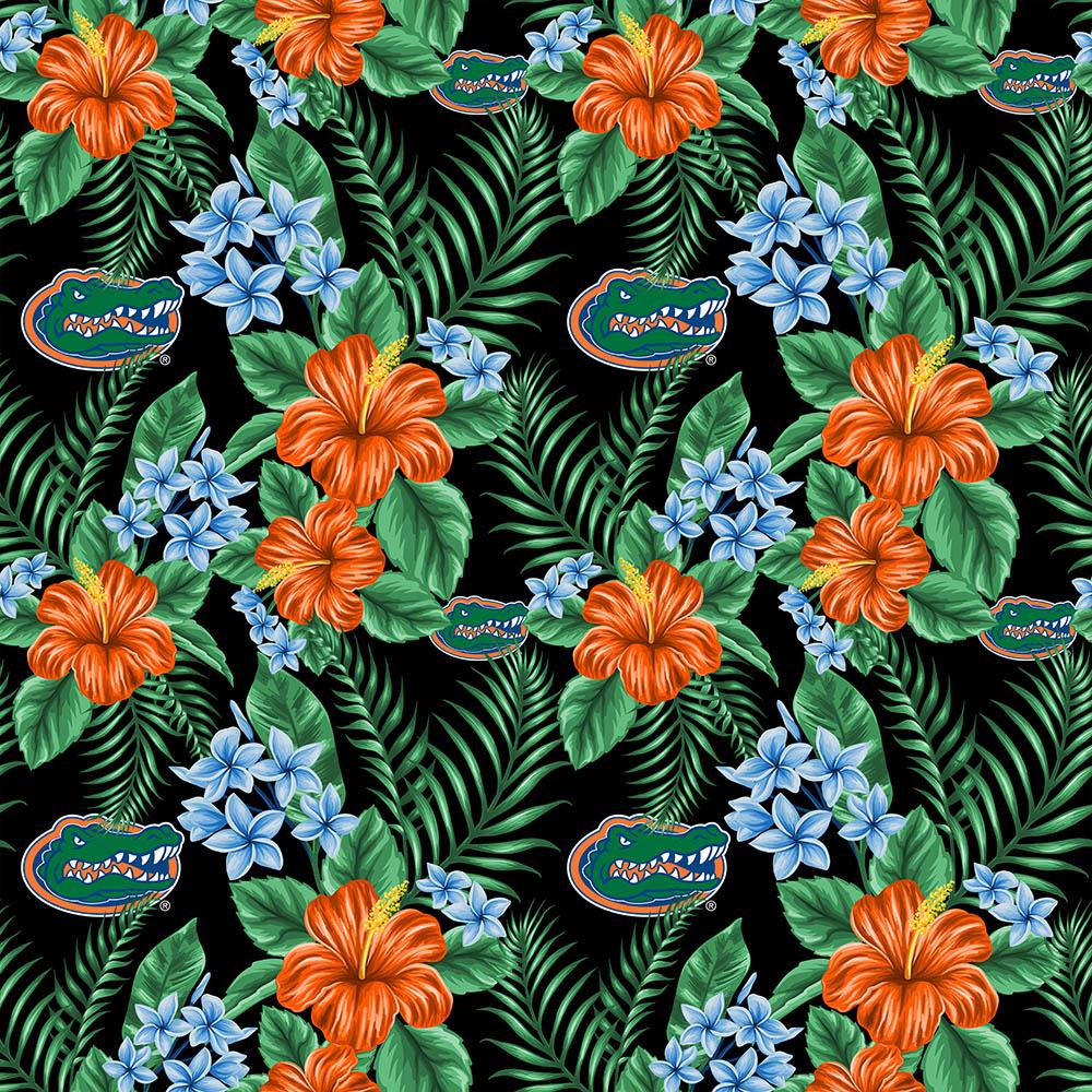 Florida Gators NCAA College Tropical Palm Allover Cotton Fabric FL-1174