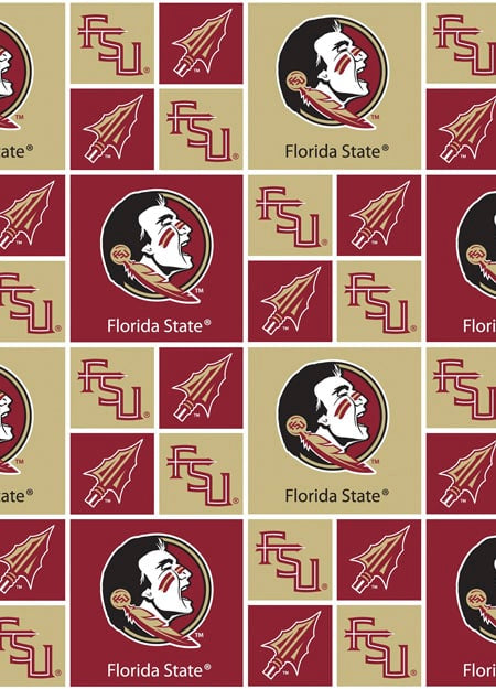 Florida State Seminoles NCAA College FSU Box Sykel Cotton Fabric FSU-020