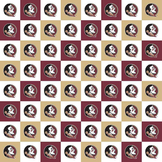 Florida State Seminoles NCAA Collegiate Check Sykel Cotton Quilting FSU-1158