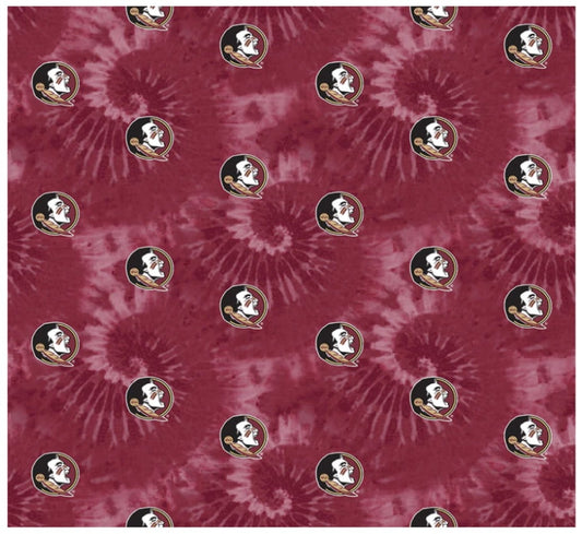 Florida State Seminoles NCAA College Tie Dye Sykel Cotton Fabric FSU-1316