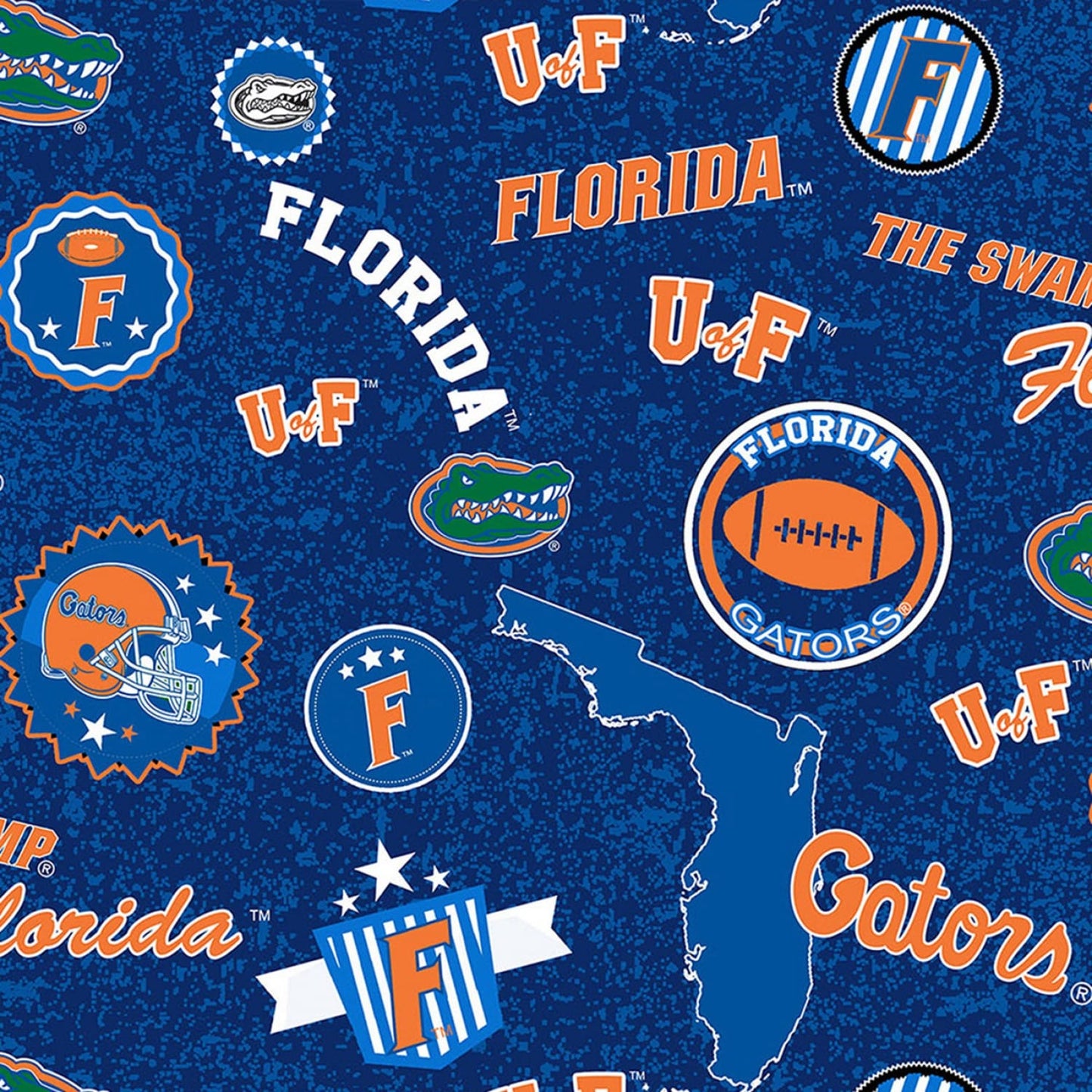 Florida Gators NCAA College Home State Sykel Cotton Fabric FL-1208